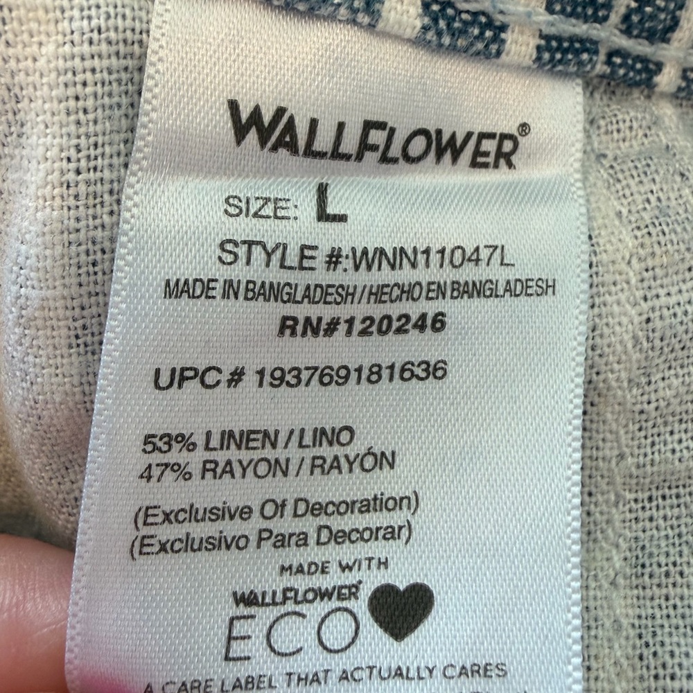 Wallflower Blue and White Striped Short Overalls - Picture 8 of 10
